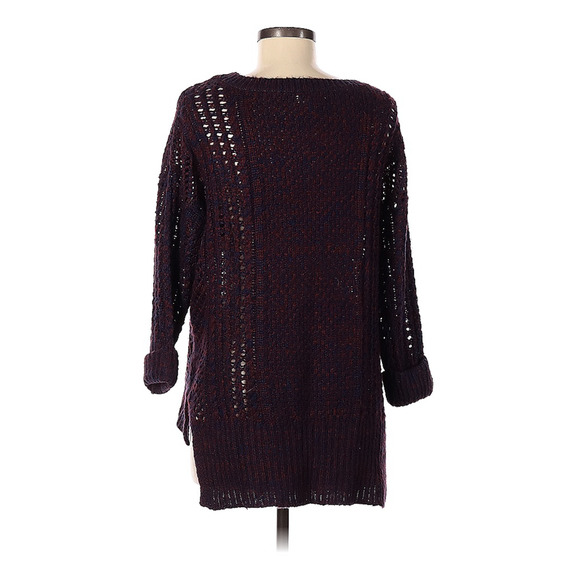 JJ Basics Cable Knit Red/Purple Chunky Sweater - Picture 3 of 4